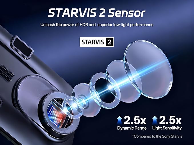 S12 Pro Mirror Dash Cam with STARVIS 2 Sensor, Rear View Mirror Camera 5.8GHz WiFi, 4K Front and 1080P Rear Backup Camera for Car, ADAS, Voice Control, Color Night Vision, 64G Meomory Card