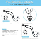 4 Pack Purse Hook for Car SUV Truck Seat Front Back Organizer Metal Hanger Headrest Holder for Handbag, Bag, Hardhat, Grocery Road Trip Must Haves Car Gadgets Accessories for Women (2*Small + 2*Large)