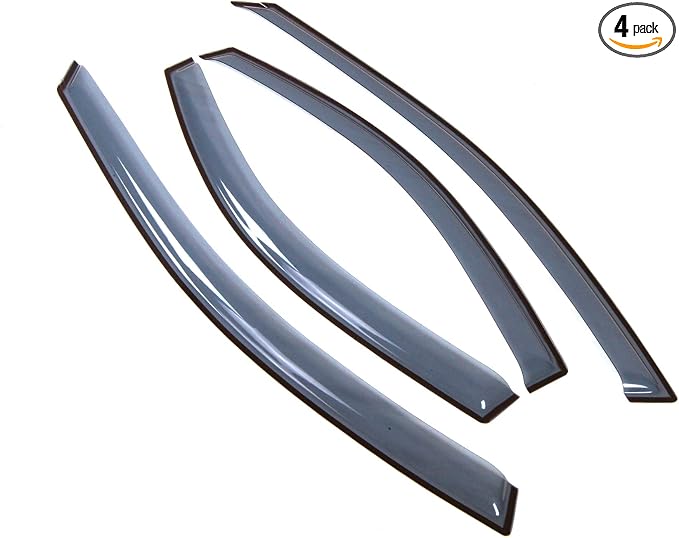 Car Window Rain Guard | Outside Mount Visors Auto Side Window Deflectors | Windows Visor Rain Shields Compatible with 1995-2000 Chrysler Cirrus | 4 Pcs Set, LGWV2-088-2, Light Tinted
