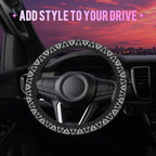 Black and White Damask Steering Wheel Cover for Women Men Neoprene Breathable Wheel Cover Protector Anti-Slip Car Accessories Universal 15 Inch Fit for Cars Trucks Vehicles