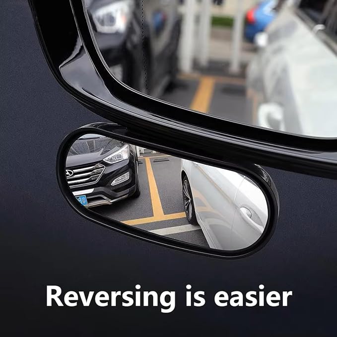 360 ° HD Blind Spot Car Mirror 2Pcs Blind Spot Car Rearview Stick on Mirror | Rectangular Adjustable Blindspot Convex Wide Angle Side Rearview Mirror for Car,Truck,SUV
