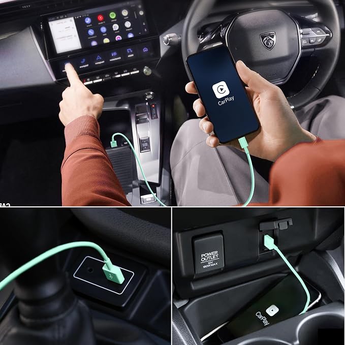 2Pack 6ft Car Carplay Cable for Apple iPhone 17 Pro Max/17 Air/16 Pro/15 Plus, Long USB A to USB C Carplay Charger Cord, iPad Pro 12.9/11,10th, Air 5th/ 4th,iPad mini 6th Gen Charging Cable 6 Feet