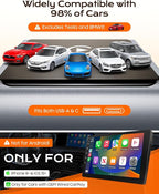 Mini Wireless CarPlay Adapter for iPhone Apple, USB-A/C Plug & Play | Go Wireless with Factory Wired Apple CarPlay, Fast Auto Connect, Low Latency, Compatible with iOS 10+ & 2015+ Cars, Gray