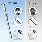 Pencil Tire Pressure Gauge 6 Pack (10-50PSI, 20-120PSI) with Tire Caps Calibrated to ANSI B40.1 Grade B(2%), Stainless Steel Body, for Cars, Pickups, RVs, Bicycle