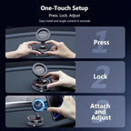 for MagSafe Car Mount [2-Axis Design] Nano Adhesive Gel + Suction Cup Magnetic Phone Holder for Dashboard & Windshield, 360° Adjustable for iPhone 17 16 15 14 13 12 11, Samsung, Matte Black