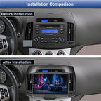 [2+64G]Android 15 Car Stereo for Hyundai Elantra 2007 2008 2009 2010 with Wireless Carplay&Android Auto,9 Inch Touch Screen Car Radio with GPS WiFi Bluetooth FM/RDS Radio SWC AUX-in+AHD Backup Camera
