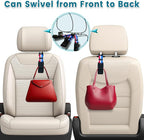 Purse Hook for Car, Adjustable Headrest Bag Seat Hooks Back, Car Accessories for Women, Coloured, 4 Pack