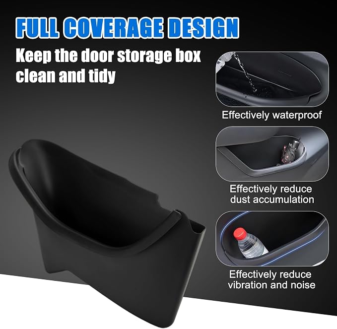 Door Pocket Liners Front & Rear Door for 2025 2026 Tesla Model Y Juniper | car door side organizer tray mat all-inclusive, waterproof TPE material, 4pcs