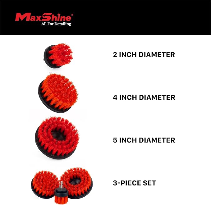 2" Universal M8 Medium-Duty Upholstery & Carpet Drill Brush – Power Scrubber Attachment for Car Detailing – Removes Grime, Stains & Spots from Fabric, Seats & Carpets