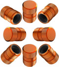 Tire Valve Stem Caps for Car Tires Air Caps Cover 8 Pack Corrosion Resistant Premium Alloy Leak-Proof Universal for SUV Truck Motorcycle Bike Orange