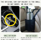 Large Car Cup Holder Expander, Fits Large 24/36/40/46oz Water Bottles, Big Drinks Holder Bag- Universal Auto Vehicle for Cars, SUV & Truck RV's Golf-carts (Black)