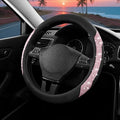 Steering Wheel Cover, Pink Sparkly Crystal Bling Glitter with Leather, Universal Fit 14.5"-15.5" Car Steering Wheels for Girls & Women, Anti-Slip Wheels Cover for Cars, Trucks, Van, SUVs
