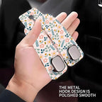 Car Seat Headrest Hook, Universal Leather Cute Hanger Holder Hook, Storage Organizer Interior Accessories for Purse Bags Handbag Cute Boho Flowers