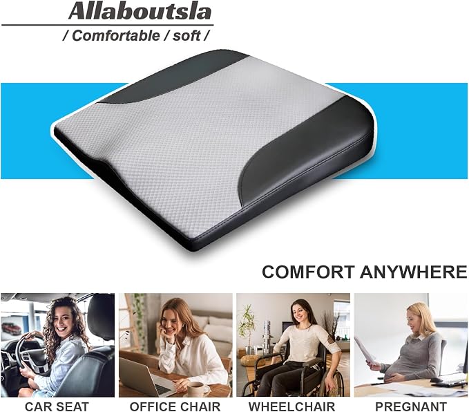 Car Seat Cushion, Car Seat Cushions for Long Driving | Comfortable Memory Foam Driver Seat Cushion, Automotive Seat Cushions, Butt Pillow for Car,Truck, Office Chair, B&G