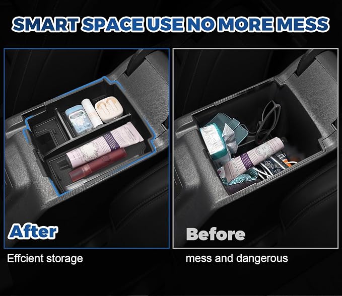 2026 Upgrade Center Console Organizer fit for 2025 2026 Ford Bronco 4 Door Bronco Center Console Storage with Rubber Mats for Ford Bronco 2025+ Storage Accessories|Not for 2 Dooor/Manual/Sport Model