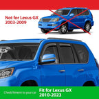 Goodyear Shatterproof in-Channel Window Deflectors for Lexus GX 2010-2023, Rain Guards, Window Visors for Cars, Vent Deflector, Car Accessories, 4 pcs - GY008144