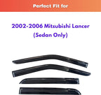 KPY Rain Guards Fit for 2002-2006 Mitsubishi Lancer Sedan, Out-Channel Window Visors Vent Wind Deflectors 4PC, Car Accessories for 02-06 Lancer (Sedan Only)