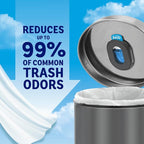 Trash Odor Fighter, Trash Can Air Freshener, Stick-On Deodorizer for Garbage Cans, Diaper Pails, Works with Scented Trash Bags, Fresh Lemon and Linen & Sky Scents, 2 Holders + 2 Refills