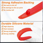 4pcs Car Door Edge Guards Protectors Silicone Anti-Collision Side Doors Edge Protector Trim Strip Anti-Scratch Universal Vehicle Exterior Accessories for Car SUV Pickup Truck, Red