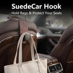 Purse Hook for Car Seat Headrest, Suede Car Purse Hook, Heavy Duty Car Hook Organizer for Handbags, Grocery Bags & Backpacks, Universal Car Hooks for SUV Truck Interior(Brown,2pcs)