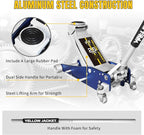 Floor Jack 2.5 Ton Hydraulic Low Profile Aluminum and Steel Racing Car Jack with Fast Lifting Dual Pump, 5500 lbs Capacity