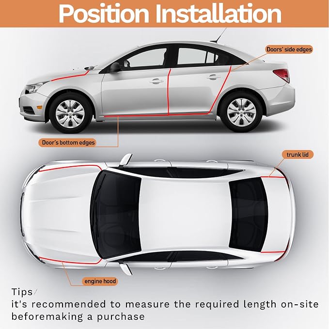 Car Door Edge Guards, 13.1Ft(4m) Car Door Protector Edge Guards Rubber Seal, Doors Trim U Shape Edges Guard for Cars Trucks Suvs (Black)