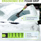 43" Ice Scraper for Car Windshield, Snow Brush with Squeegee, 3 in 1 Snow Removal for Cars with Foam Grip and 180° Pivoting Brush Head for Auto Truck SUV