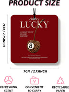 Red Leopard Print Orange Car Air Freshener 4 Pcs, Y2k Cheetah Print Lucky 8 Ball Poker Square Hanging Air Freshener for Closet Drawer Books, Red Cheetah Car Accessories Mirror Decor for Women