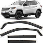 in-Channel Incredibly Durable Rain Guards for Jeep Compass 2017-2026, Original Window Deflectors, Vent Window Visors, Vent Deflector, 4 pcs. - 617264