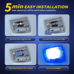 Car Interior LED Lights Accessories with 194 168 T10 / BA9S / DE3175 6418 211-2 578 Festoon Adapters, 48-SMD Panel Lamps for Dome Map Door Trunk Courtesy License Plate Lights (Ultra Blue)