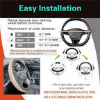 D Shaped Bling Comfy Steering Wheel Cover with Jumbo Crystal Rhinestones, Anti-Slip Diamond Leather, Flat Bottom 14.5-15 Inch (Gold)