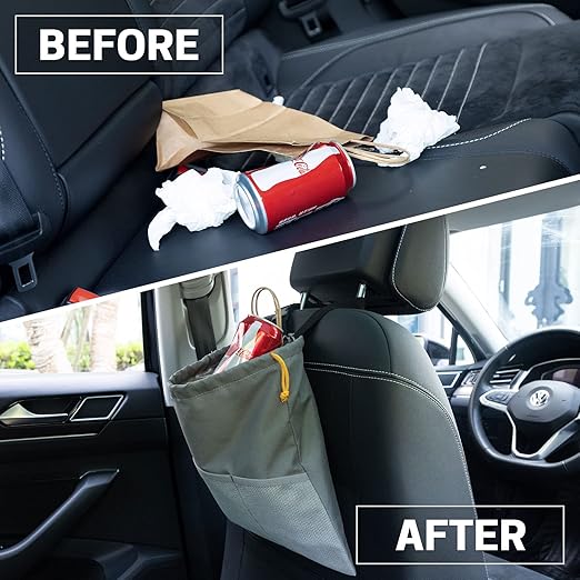 2PCS Hanging Car Garbage Can - Waterproof Leakproof Trash Bag | Car Trash Can with Durable Leakproof Lining, Keeps Vehicle Clean and Neat