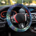 Auto Steering Wheel Covers Comfort Anti-Slip Safety Stretch-on 14-15 inch, Colorful Snake Skin Easy Fix Machine Washable Steering Wheel Protection