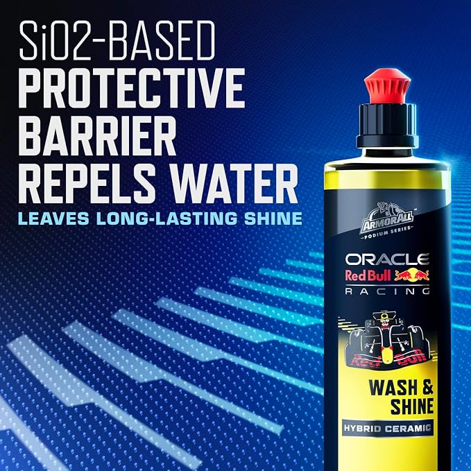 Podium Series Hybrid Ceramic Wash & Shine, 16 fl oz, 2-in-1 Car Wash and Wax Developed in Collaboration With Oracle Red Bull Racing