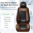 Coverado Car Seat Covers Front Seats, Premium Breathable Waterproof Faux Leather Full Set with Rear Protectors, Luxury Automotive Interior for Sedans SUVs Trucks – CoffeeBlack