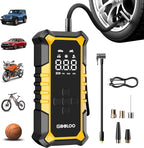 A6 Gear 160 PSI Tire Inflator Portable Air Compressor, 7500mAh Cordless Tire Inflator with Digital Pressure Gauge ＆LED Light, 3X Faster Air Pump for Car Tires, Motorcycles, Bike, Balls
