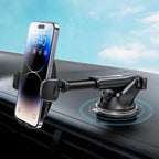 Suction Cup Phone Holder Windshield/Dashboard/Window, Suction Cup Car Phone Mount with Strong Sticky Gel Pad, Compatible with iPhone, Samsung & All Cellphones, Matte Black