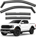 GrandWheel Window Deflectors Smoke Tinted in-Channel Side Window Vent Visor Deflectors Rain Guards Compatible with Ford Ranger 2024-2026 SuperCrew - 4 pcs. GW0964
