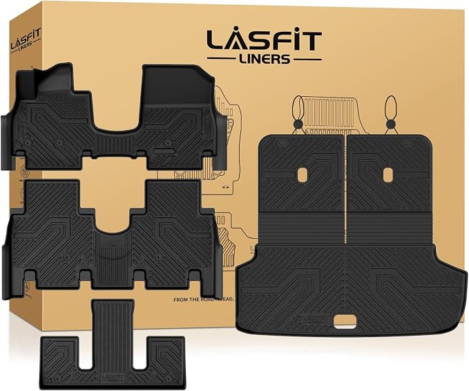 Floor Mats & Backrest Mats & Cargo Mat for Hyundai Ioniq 9 2026 (Only Fit 6 Seats, Not Fit 7 Seats), All Weather TPE Custom Fit Floor Liners with Full Set Car & Trunk Mats Accessories, Black