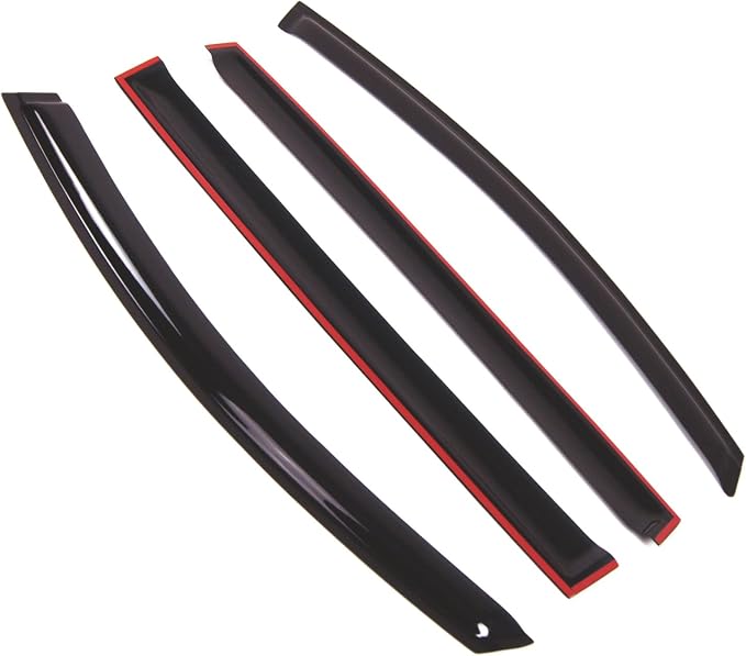 WD2-639 Dark Smoke 4 Pcs Set Window Visor (Outside Mount) Deflector Rain Guard Compatible with 2011-2017 Honda Odyssey