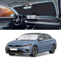 for VW Jetta 2020 Windshield Sun Shade Sunshade 2 Layers Front Window Shield for 2019-2026 Volkswagen Jetta Windshield Cover 210T Reflective Custom Fit Sun Visor Blocks UV Ray Car Accessories