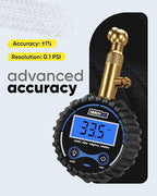 GERCHWAY Digital Tire Pressure Gauge for Cars - Accurate Air Pressure Gauge for Tires with 360° Swivel Chuck - 200 PSI