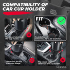 Universal Cup Holder Expander Compatible with Hydro Flask, Yeti, 18-40oz 3.0in-3.8in Diameter Bottles - fit 3.2in Diameter Cup Holder for Car, RV, Truck, UTV, Golf Cart