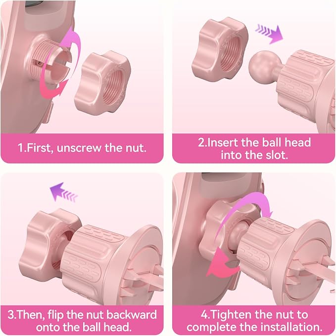 Car Vent Phone Holders with Metal Hook Clip [Bling Pink for Women & Thick Case Friendly]，Vent Phone Mount for Your Car Accessories with iPhone 17-12 Pro Max Plus Air Samsung