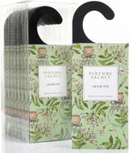 Large 12 Packs Jasmine Hanging Scented Sachets Long-Lasting Closet Deodorizer Air Freshener Fabric Refresher Odor Eliminator for Drawer Home Fragrance Gift Set