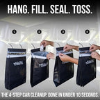 Recycled Disposable Car Trash Bags – Leakproof, Smell Proof Hanging Garbage Bags for Car, Truck, SUV, RV & Vehicle – Black, 42 Count Disposable Automotive Trash Bags