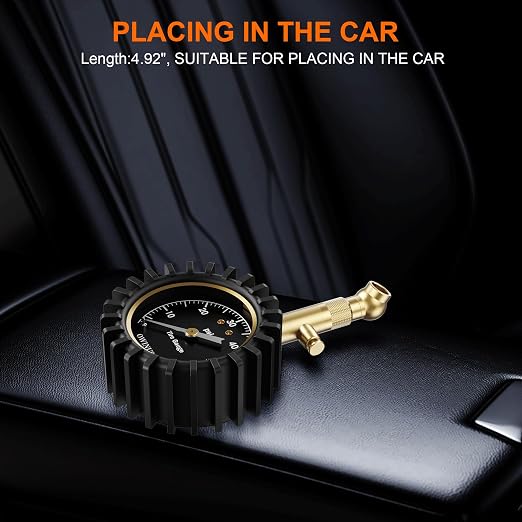 Tire Pressure Gauge,60 PSI Tire Gauges for Tire Pressure 2" Glowing Dial Air Pressure Gauge for Tires,Car Gifts Car Stuff for Men,Car Guys.