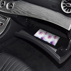 Premium Car Registration & Insurance Card Holder with Magnetic Shut, Vehicle Glove Box Car Organizer - For Documents, Cards, License (Floral B)