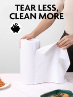 Microfiber Cleaning Cloth Roll- 75 Sheets, 12" x 12" (White) | Super Absorbent, Lint-free, Tear-away Microfiber Towel Roll, for All-Purpose Cleaning, Reusable Alternative to Paper Towels