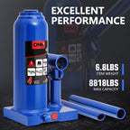 4 Ton / 8000 lbs Lifting Automotive Welded Hydraulic Bottle Jack for Car SUV Pickup, Auto Repair, with Manual Handle & Carrying Storage Case, Blue